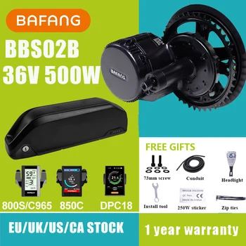 Bafang BBS02B BBS02 36V 500W Orta Tahrik Motoru 8fun Elektrikli bisiklet dönüştürme kiti İle 36V17AH 21AH 18650 Hücreleri Lityum Pil