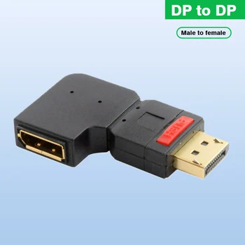 Sağ Açılı 90 Derece DisplayPort Erkek Kadın Uzatma Adaptörü Standart DP 4K DP dirsek Tasarım Konektörü
