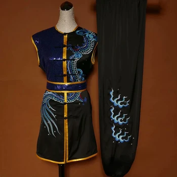 Özel Yapılmış Rekabet Kung Fu Üniforma Tai Chi Wushu Performans Giyim Kadın Erkek Çocuk Nakış İki Parçalı Set Yeni Stil