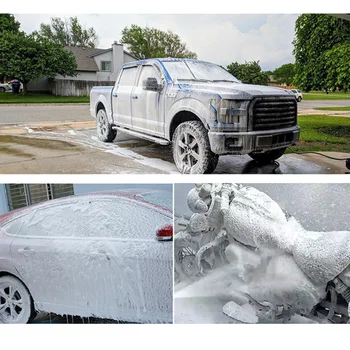 1L Araba Yıkama Makinesi Memesi Ayarlanabilir Kar Köpük Tabancası Yüksek Basınçlı Araba Yıkama Makinesi Köpük Tava Fan Şekli Araba Temizleme Aracı