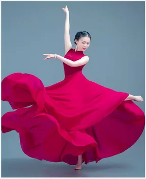 Modern Performans Dans Giyim Etek kadın 720 Derece Salıncak Dans Büyük Salıncak Dökümlü Etek dans kostümü Yeni Sahne Kostüm