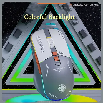 Şarj edilebilir Kablosuz Oyun Faresi Ergonomik Optik Arkadan Aydınlatmalı Bluetooth Fare Pembe RGB Sessiz Mecha Oyun bilgisayar için fare PC