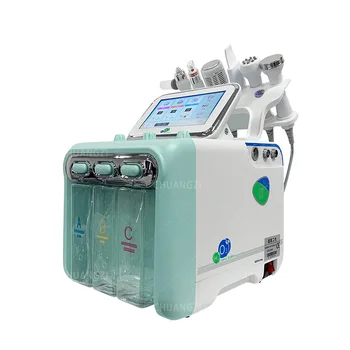 6in1 Çok Fonksiyonlu Cilt Bakımı Cihazı Anti-Aging Küçük Kabarcık H2O2 Hidrojen Güzellik Makinesi Hydra su jeti Peeling