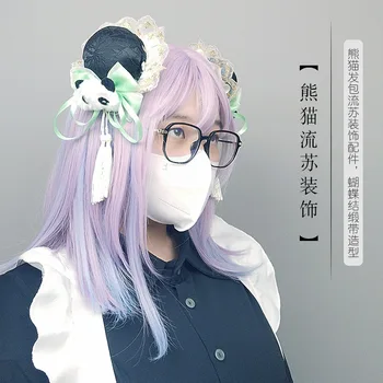Kawaii Panda Kulaklar Kafa Bandı Anime Panda Kulaklar Headdress Cosplay saç aksesuarları JK Kız Cadılar Bayramı Partisi Cosplay Sahne Saç Çember