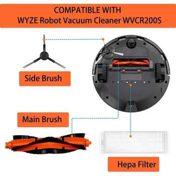 Yedek Yedek Parça WYZE robotlu süpürge WVCR200S, Ana Yan Fırça hepa filtreleri