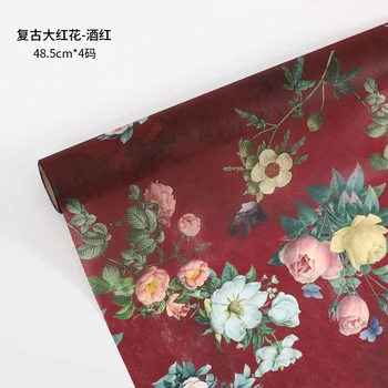 48.5 * 4 Metre Olmayan dokuma Kumaş Çiçek Desen Sarma Bezi Çiçekçi Buket Zanaat DIY Vintage Çin Su Geçirmez Paket Kağıt