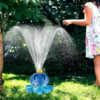 Sevimli Canlı Ahtapot Tasarım Su Püskürtme Yağmurlama Oyuncak Açık Arka Bahçe Eğlenceli Oyun Dönen İplik Yağmurlama Oyuncak Hediye Çocuklar İçin